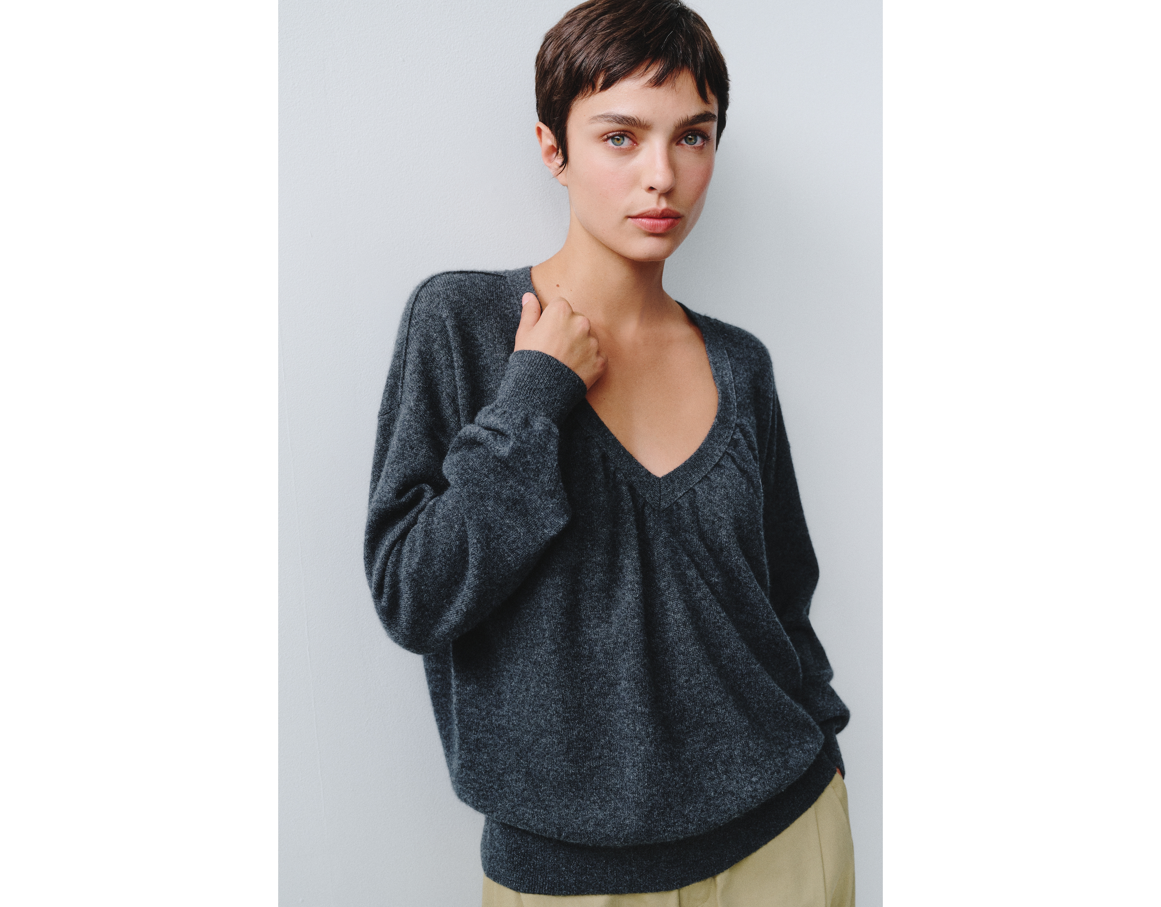 Maeve 100% Cashmere Plunge V-Neck Sweater
