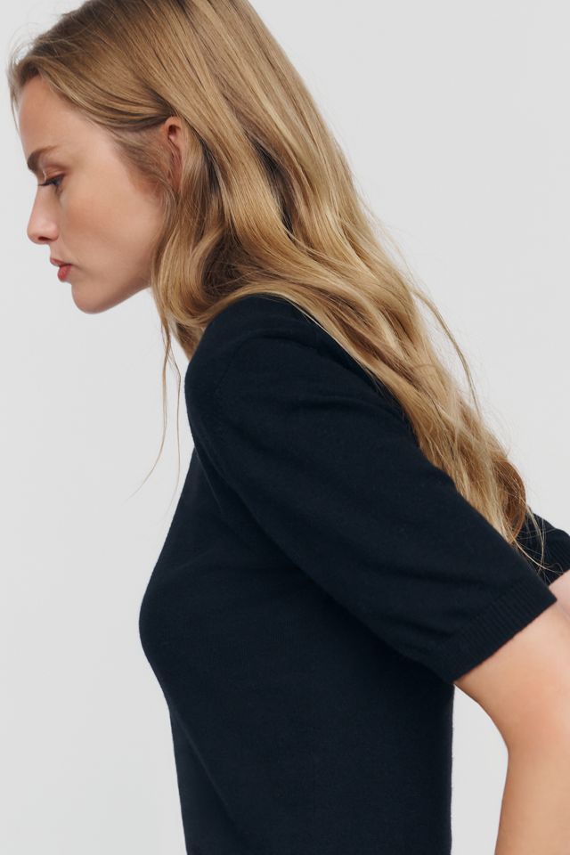Maeve Short-Sleeve Cropped Sweater #4