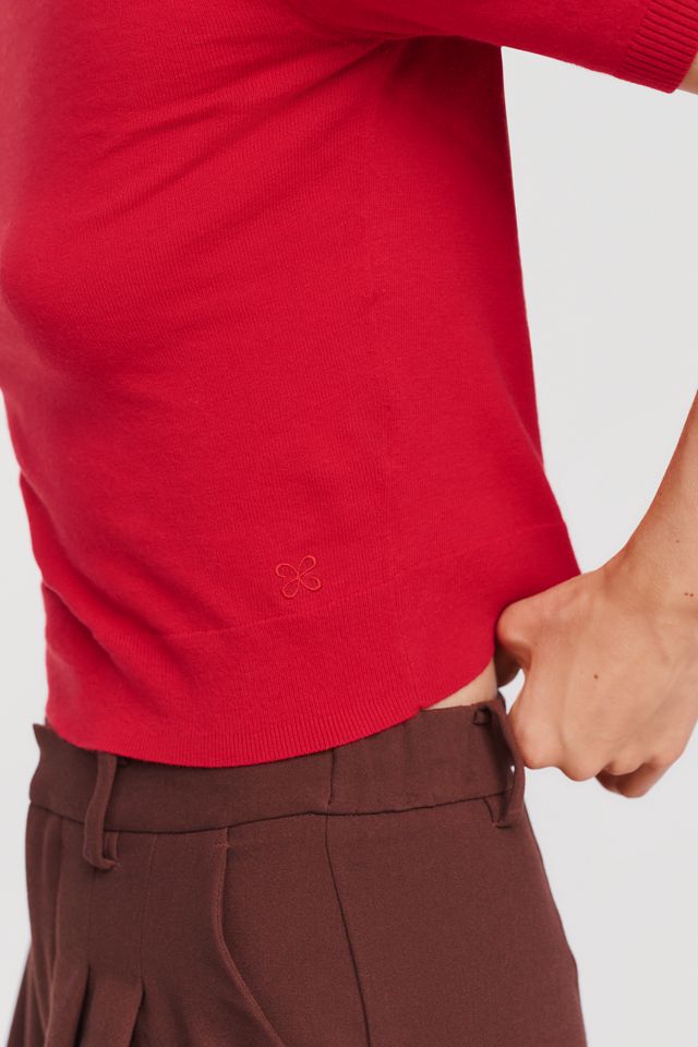 Maeve Short-Sleeve Cropped Sweater #1