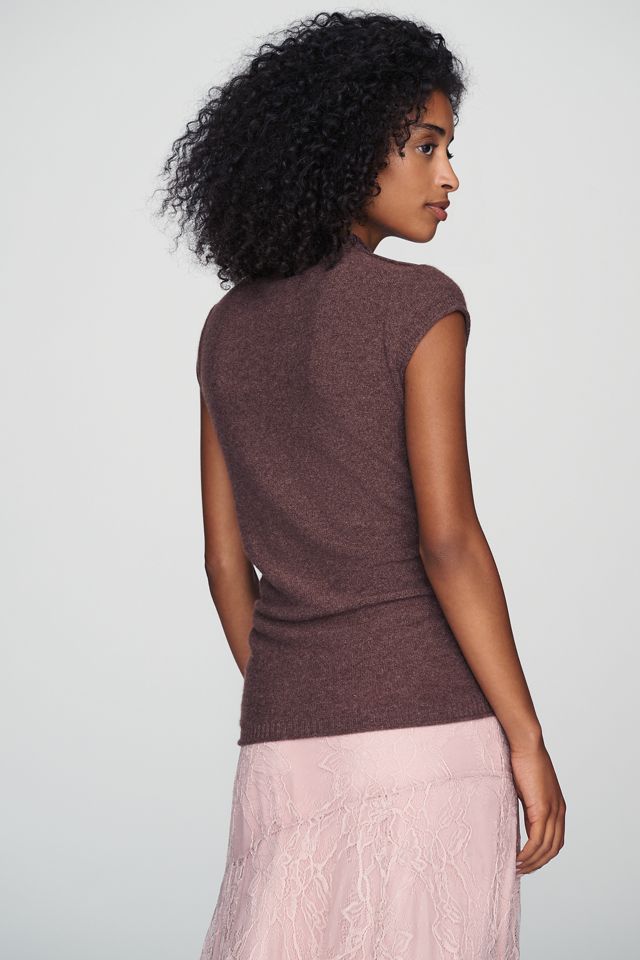 By Anthropologie 100% Cashmere Cap-Sleeve Sweater #1