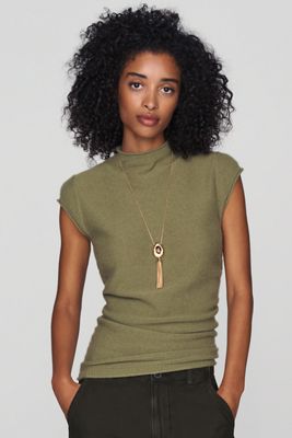 By Anthropologie 100% Cashmere Cap-Sleeve Sweater