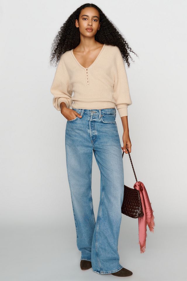 By Anthropologie 100% Cashmere Henley Sweater #3