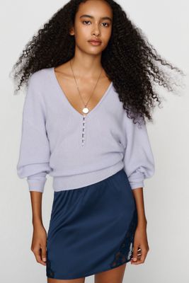 By Anthropologie 100% Cashmere Henley Sweater