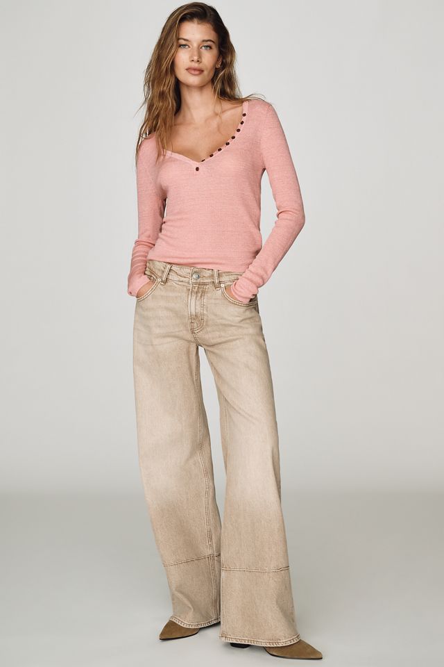 Pilcro Sutter  Linen Wool Henley Sweater #1