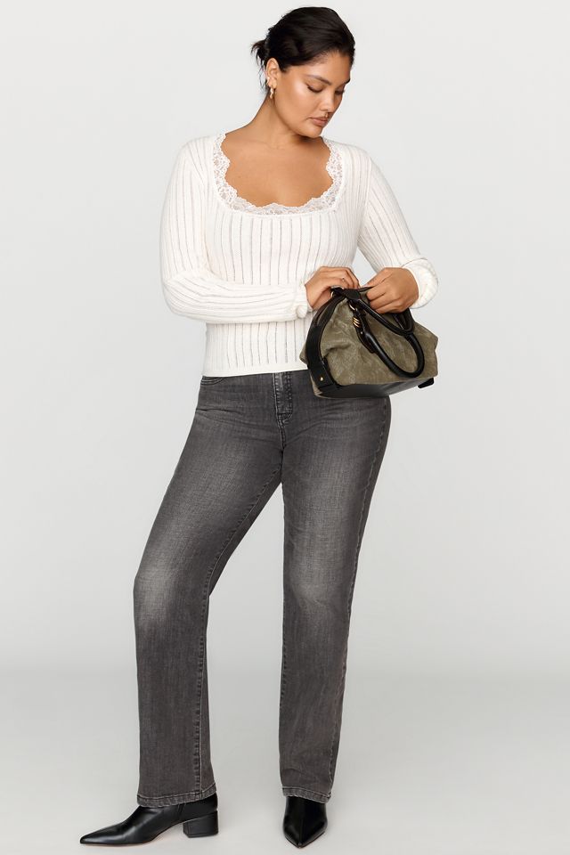 By Anthropologie Cotton Silk Lace Trim Top #7