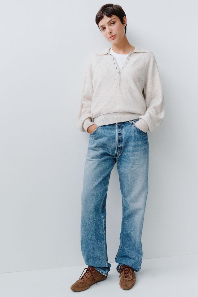 Pilcro 100% Cashmere Henley Sweater #2