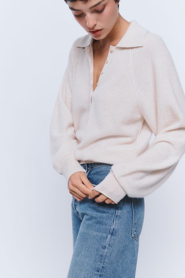 Pilcro 100% Cashmere Henley Sweater #2