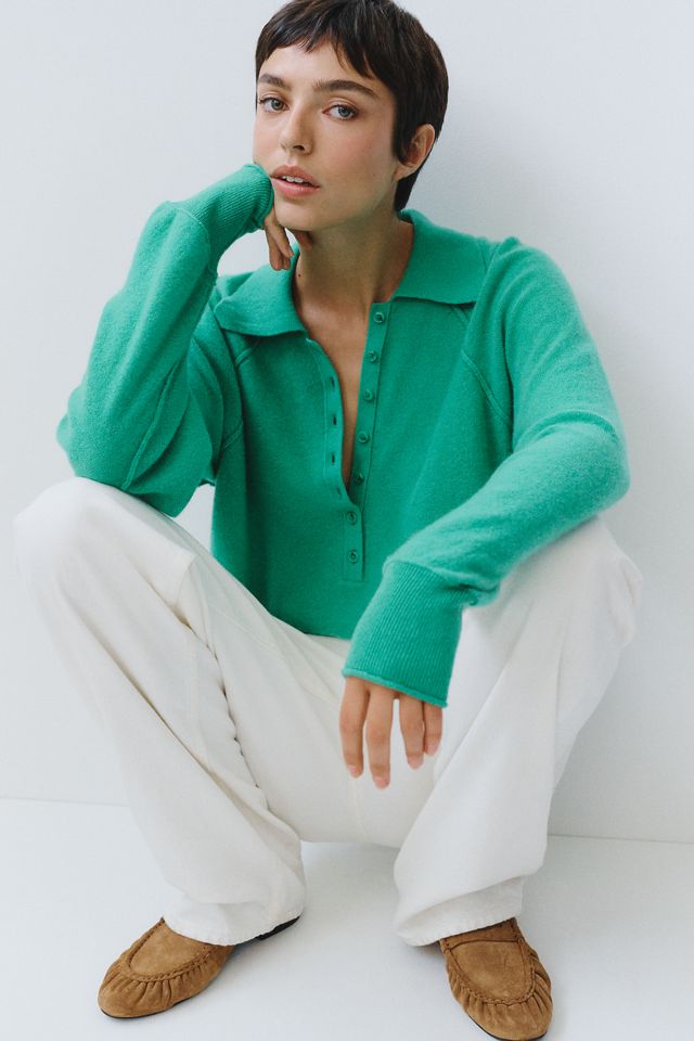 Pilcro 100% Cashmere Henley Sweater #1