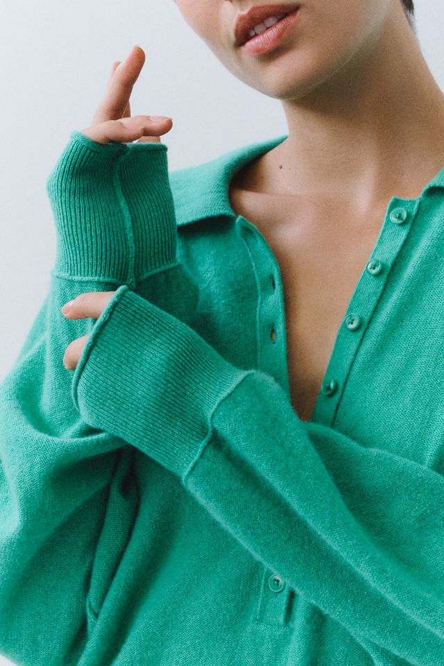Pilcro 100% Cashmere Henley Sweater #2