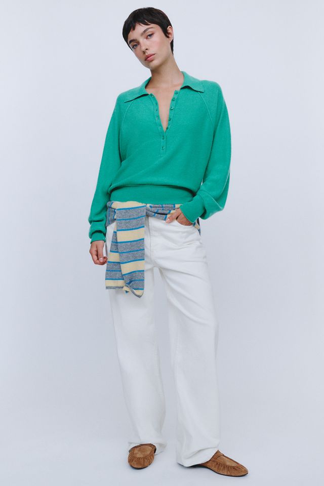 Pilcro 100% Cashmere Henley Sweater #3