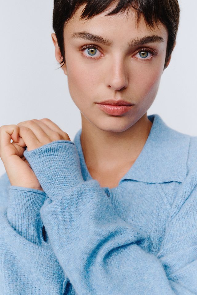 Pilcro 100% Cashmere Henley Sweater #1