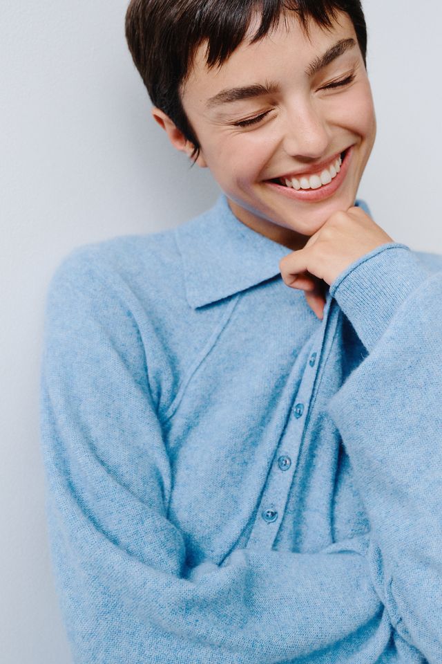 Pilcro 100% Cashmere Henley Sweater #2