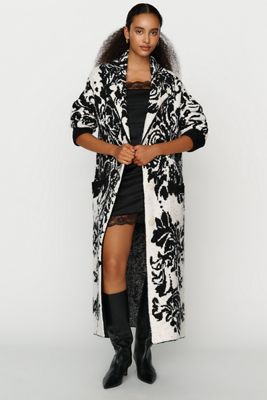 By Anthropologie Wool Blend Jacquard Duster Cardigan