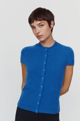 Maeve Wool Blend Cap-Sleeve Cardigan