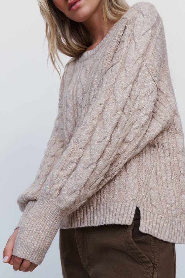 By Anthropologie Cotton Merino Wool Cable Knit Sweater #1