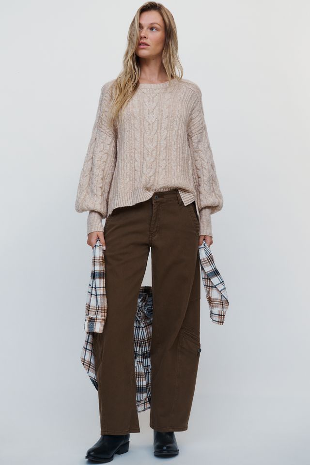 By Anthropologie Cotton Merino Wool Cable Knit Sweater #3