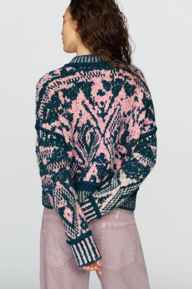 Pilcro Wool Blend Fair Isle Relaxed Cardigan #1