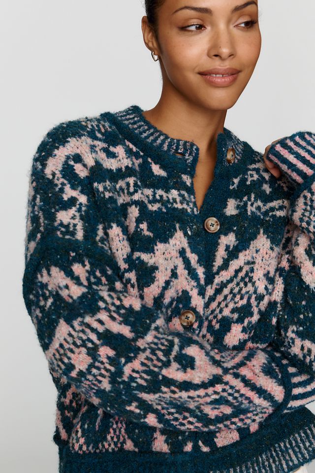 Pilcro Wool Blend Fair Isle Relaxed Cardigan #5