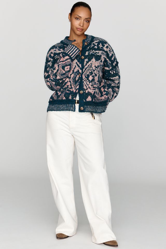 Pilcro Wool Blend Fair Isle Relaxed Cardigan #7