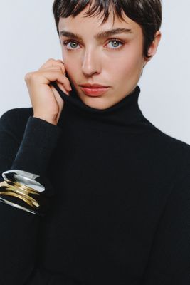Maeve 100% Kaschmir Gerippter Rollkragenpullover