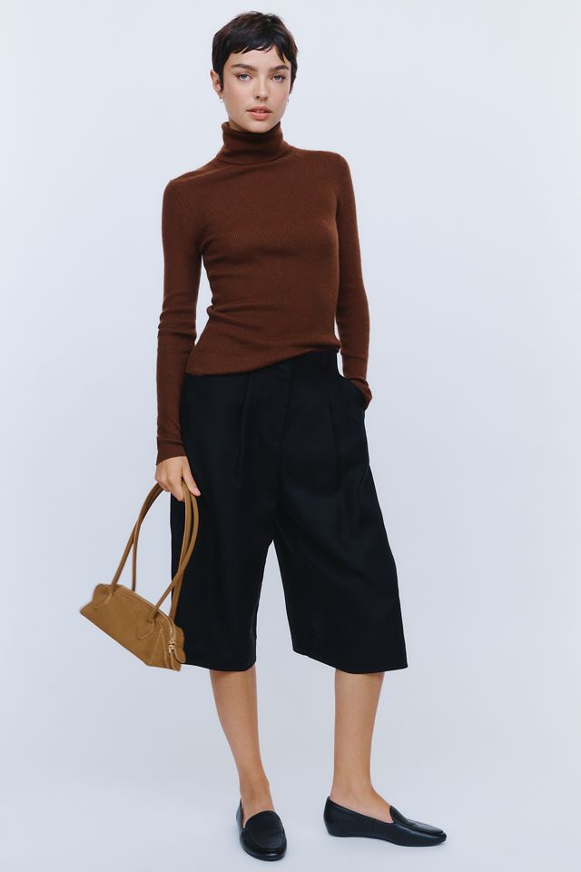 Maeve 100% Cashmere Ribbed Turtleneck Top #3