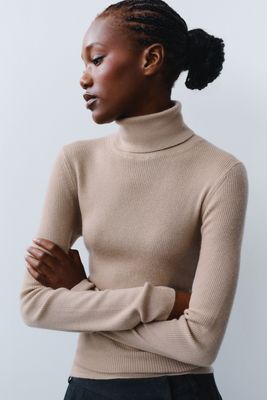 Maeve Markie 100% Cashmere Turtleneck Top