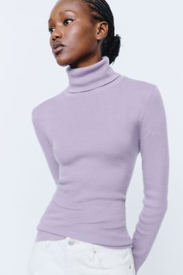 Maeve Markie 100% Cashmere Turtleneck Top