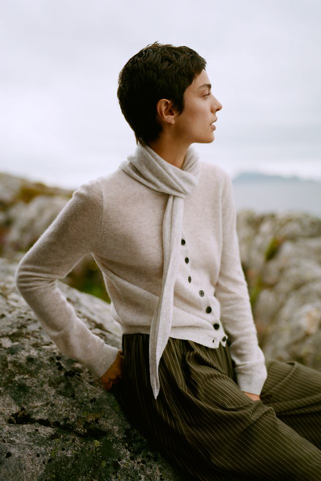 Maeve Wool Cashmere Cardigan with Scarf #5