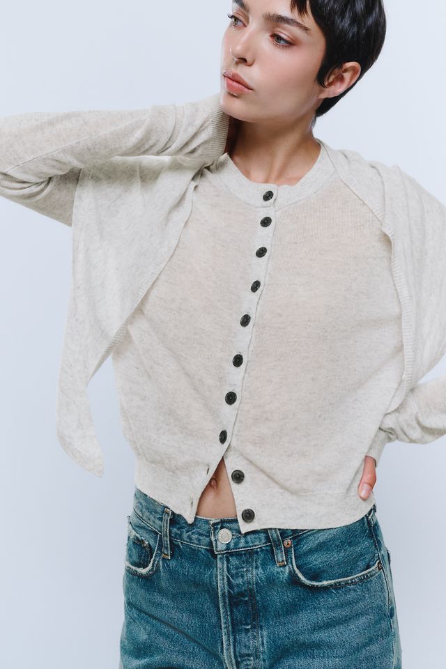 Maeve Wool Cashmere Cardigan with Scarf #1