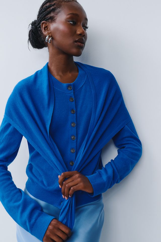 Maeve Cashmere Wool Cardigan with Scarf #3