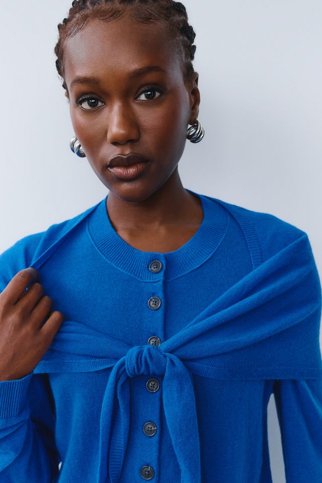 Maeve Cashmere Wool Cardigan with Scarf #2