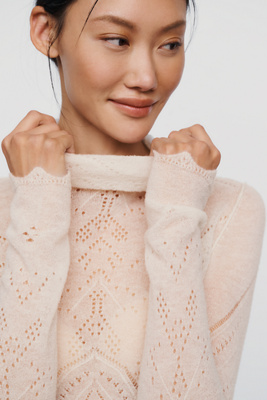 Pilcro Merino Wool Blend Pointelle Turtleneck Sweater by Anthropologie