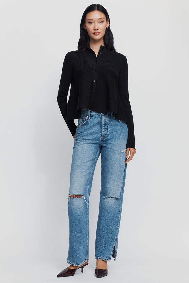 Maeve Mock Neck Swing Cardigan #1