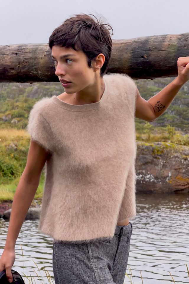 By Anthropologie Marceline 100% Brushed Cashmere Babydoll Sweater #7