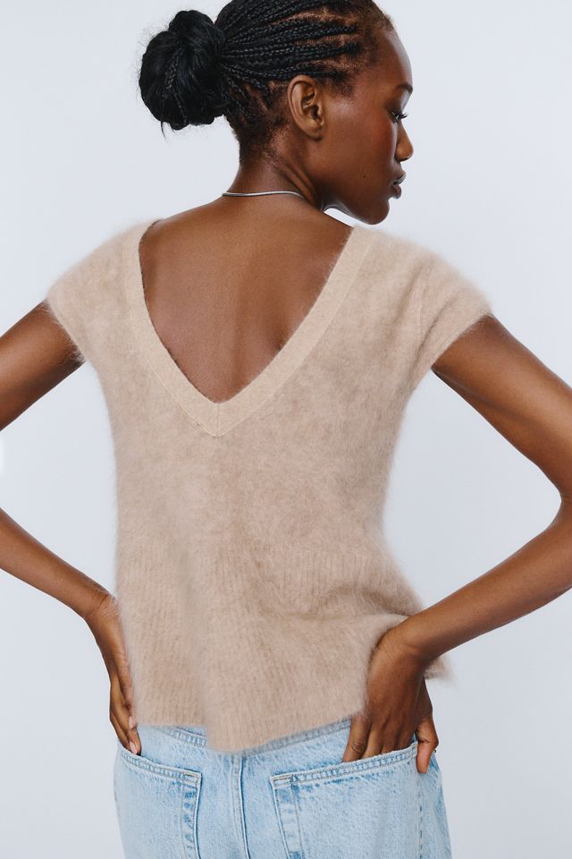 By Anthropologie Marceline 100% Brushed Cashmere Babydoll Sweater #4