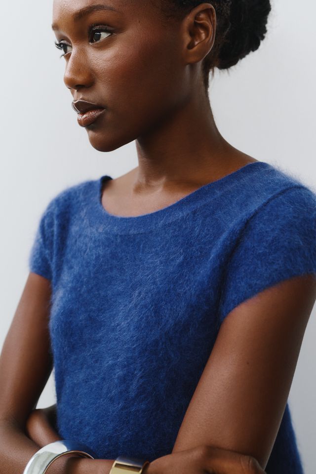 By Anthropologie Marceline 100% Brushed Cashmere Babydoll Sweater #2