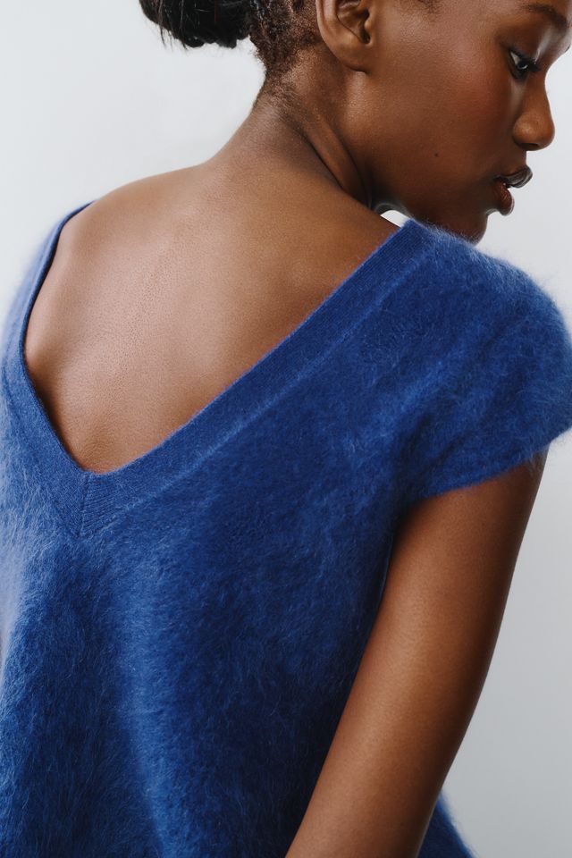 By Anthropologie Marceline 100% Brushed Cashmere Babydoll Sweater #6