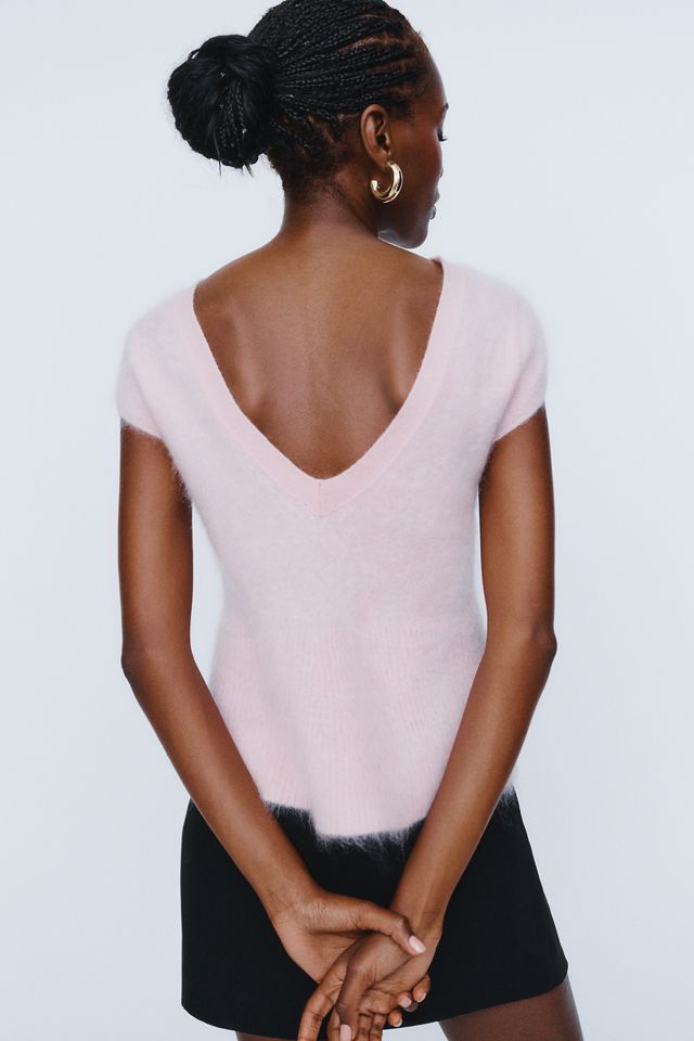 By Anthropologie Marceline 100% Brushed Cashmere Babydoll Sweater #6