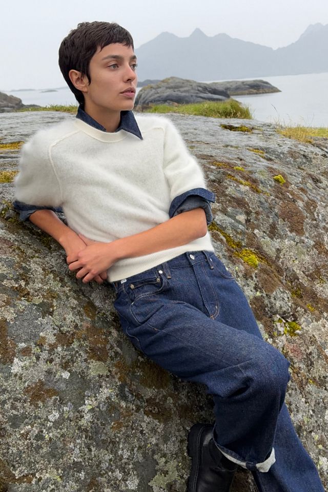 Pilcro Kaia 100% Brushed Cashmere Short Sleeve Sweater | Anthropologie