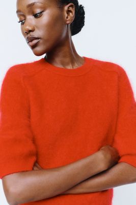 Pilcro Kaia 100% Cashmere Short Sleeve Sweater
