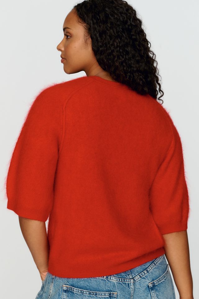 Pilcro Kaia 100% Brushed Cashmere Short Sleeve Sweater #10