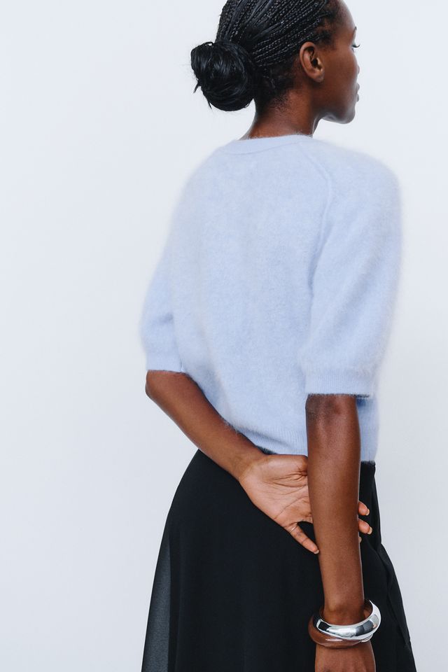 Pilcro Kaia 100% Brushed Cashmere Short Sleeve Sweater #2