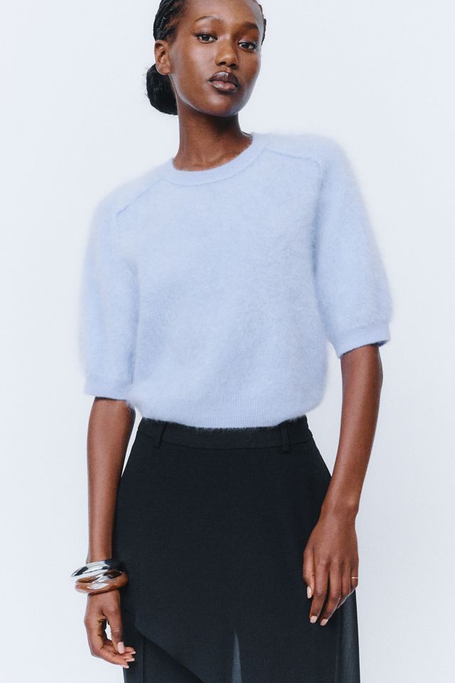 Pilcro Kaia 100% Brushed Cashmere Short Sleeve Sweater #3