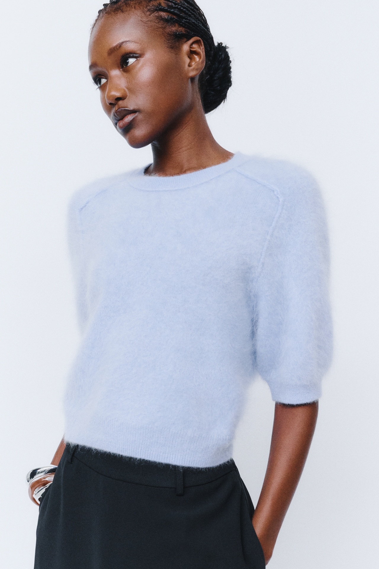 Pilcro Kaia 100% Cashmere Short Sleeve Sweater