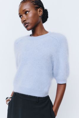 Pilcro Kaia 100% Cashmere Short Sleeve Sweater