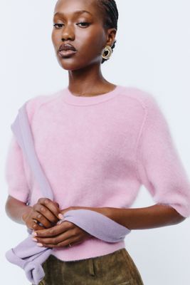 Pilcro Kaia 100% Cashmere Short Sleeve Sweater