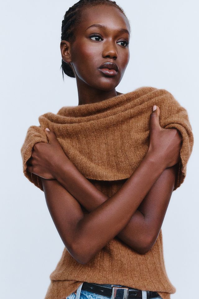 Maeve 100% Cashmere Cowl Cape Sweater #1