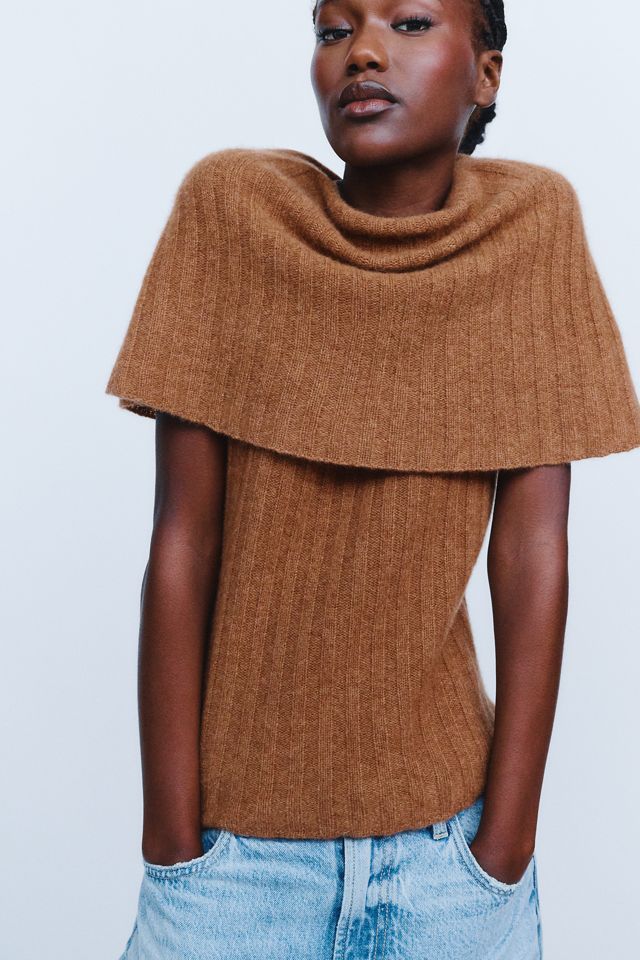 Maeve 100% Cashmere Cowl Cape Sweater #3