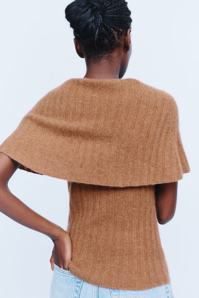 Maeve 100% Cashmere Cowl Cape Sweater #5