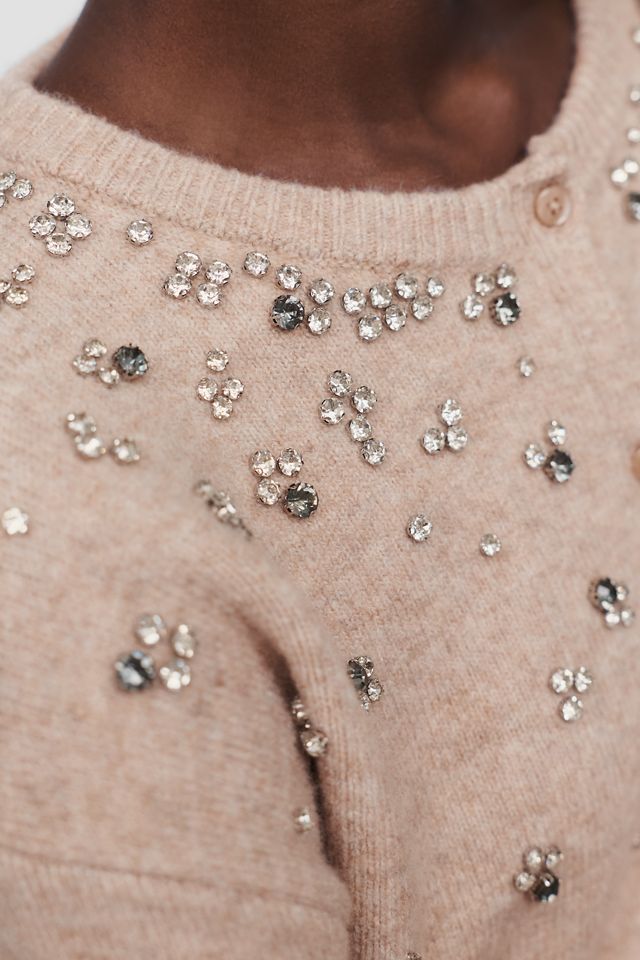 Maeve Wool Blend Beaded Cardigan #1